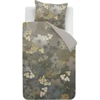 Kardol Dekbedovertrek Flornatus Olive Green Satijn-140 x 200 / 220 cm | 1-Persoons