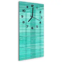 Tulup Wandklok - Groene borden Wandklok Glas Decoratie - 30x60 cm - Groente Gekleurde Glazen Klok - Zwarte handen - Rechthoekige Klok - Klok Glas Met Opdruk - Moderne Wandklok Glas