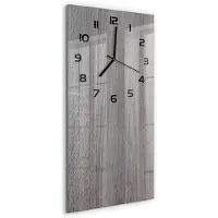 Tulup Wandklok - Hout Decoratieve Glazen Klok - 30x60 cm - Bruin Glazen Wandklok Design - Zwarte handen - Rechthoekige Klok - Glazen Klok Met Print - Wandklok Glas Met Motief