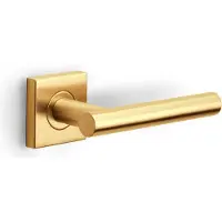 Formani Basics LB7-19BSQ deurkruk geveerd op vierkant rozet - PVD mat goud
