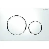 Geberit Sigma 20 bedieningsplaat kleuren:plaat-ring-knop Wit-Chroom-Wit