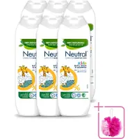 Neutral 6 x Kids – Douchegel – Bath, Wash & Shampoo – 250 ml - Bulkverpakking - Kinderhuid verzorging - Douchemop - Kinderbad