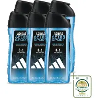 Adidas 6 x – Douche & Shampoo – Men After Sport – 250 ml - Wasstrips - Douchegel En Shampoo - Sport Na Sport - Verkoelend Effect - Menthol - Zweet Verwijderen