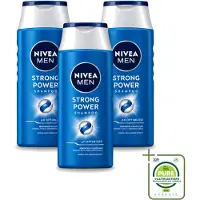 Nivea 3 x MEN Shampoo Strong Power - 250 ml - Grote verpakking - 3 stuks