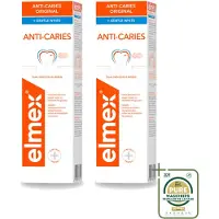 Elmex 2 x - Tandpasta - Anti Cariës Whitening - Dual Protective Shield - 75 ml - Wasstrips - Anti Cariës - Whitening - Tandpasta - Gaatjes Voorkomen - Remineralisatie