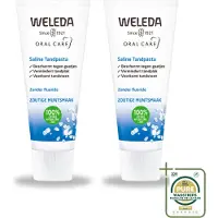 Weleda 2 x - Tandpasta Saline - 75ml - Wasstrips - Tandpasta Saline - Mondgezondheid - Tandplak Voorkomen - Tandsteen Voorkomen - Natuurlijke Tandpasta