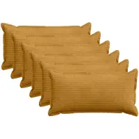 vidaXL Kussensloop 6 st HOUTEN Geel 40 x 80 cm corduroy