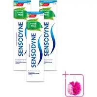 Sensodyne 3 x – Tandpasta – Fresh Mint – 75 ml - Bulkverpakking - Gevoelige tanden - Douchemop - Tandpasta