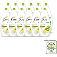Dove 12 x Protecting Care - Douchegel - Olijfolie - Sulfaatvrij - 450 ml - Wasstrips - Douchegel - Olijfolie - Huidverzorging - Sulfaatvrije Douchegel - Hydraterende Crème