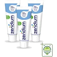 Zendium 3 x - Tandpasta - Fresh+ White - 75 ml - Grootverpakking - Vaatwasstrips - Tandpasta - Frisse Adem - Witte Tanden - Enzymen - Fluoride