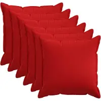 vidaXL Kussensloop 6 st HOUTEN Rood 55 x 55 cm Faux Linnen