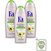 Fa 3 x - Douchecrème Met Lotion - Avocado - 250 ml - Wasstrips - Douchecrème - Bodylotion - Avocado Geur - Hydratatie - Huid Verzorging