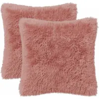 vidaXL Kussensloop 2 st HEERLEN Roze 45 x 45 cm PV Fleece