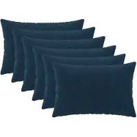 vidaXL Kussensloop 6 st HEERLEN Blauw 30 x 50 cm Microfiber Fleece