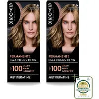 Syoss 2 x - Coloration 7-6 Middenblond - Haarverf - Grijsdekking - Vermindert Haarbreuk - Wasstrips - Haarverf - Permanente Haarkleuring - Grijsdekking - Keratine - Haarkleur