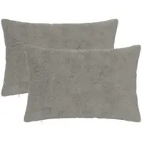 vidaXL Kussensloop 2 st HEERLEN Lichtgrijs 40 x 60 cm Nep Konijnenbont