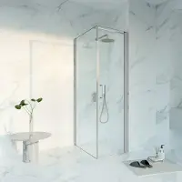 FortiFura Galeria Douchecabine - 60x80x200cm - profiel veiligheidsglas - antikalk - PVD - geborsteld RVS SW1122469/SW797914/SW797908