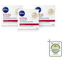 Nivea 3 x VITAL Anti-Rimpel Dagcrème - Versterkende gezichtsverzorging - 50 ml - Voordeelverpakking - 3 stuks
