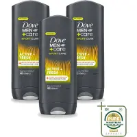 Dove 3 x - Douchegel - Men+ Care Active Fresh - Verfrissend en langdurige bescherming - 400 ml - Wasstrips - Douchegel - Man - Fris - Energie - Actief