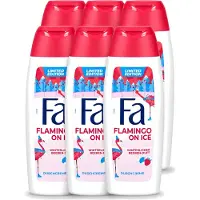 Fa 6 x - Douchegel - Winter Flamingo On Ice - Verfrissend & Koel - Hydraterend - 250 ml - Voordeelverpakking - 6 stuks