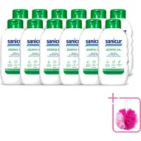 Sanicur 12 x – Bad & Douchegel – Dermo-Oil – 300 ml - Bulkverpakking - Bad en douchegel - Douchemop - Droge huid