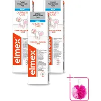 Elmex 3 x - Tandpasta - Caries Protection Plus - Complete Care - 75 ml - Bulkverpakking - Tandpasta tegen cariës - Douchemop - Tandpasta voor tandenversterking