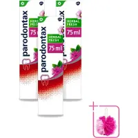 Parodontax 3 x - Tandpasta - Herbal Fresh - Bergamot & Mint - 75ml - Bulkverpakking - Tandvleesgezondheid - Douchemop - Tandpasta