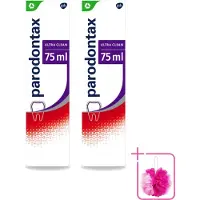 Parodontax 2 x – Tandpasta – Ultra Clean – Bloedend Tandvlees – 75 ml - Bulkverpakking - Bloedend tandvlees - Douchemop - Tandpasta