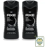 Axe 2 x – Douchegel – Black – Houtachtig & Fris - 250 ml - Wasstrips - Douchegel - Frisheid - Mannelijke Geur - Cederhout - Peer