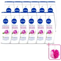 Nivea 12 x - Douche Cashmere Moments - Beschermend - 250 ml - Bulkverpakking - Douchegel cashmere - Douchemop - Beschermende douchegel