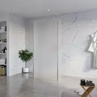 FortiFura Galeria Vrijstaande Inloopdouche - 90x200cm - glas mat - antikalk - 8mm veiligheidsglas - 2 zijwanden 40cm - wandsteunen en hoekprofielen - PVD - geborsteld RVS SW927769 2x/SW797929/SW797921