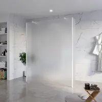 FortiFura Galeria Vrijstaande Inloopdouche - 160x200cm - glas mat - antikalk - 8mm veiligheidsglas - 2 zijwanden 40cm - wandsteunen en hoekprofielen - wit mat SW927768 2x/SW797932/SW797921 2x/SW541264