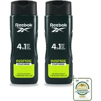 Reebok 2 x - Inspire Your Mind - Douchegel - 4 in 1 - 400 ml - Wasstrips - Douchegel - 4 In 1 - Douchegel Voor Mannen - Verzorgende Douchegel - Douchegel Voor Gezicht