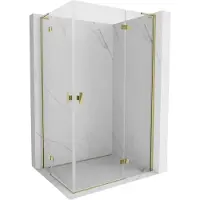 Mexen Mist-H L Duo douchecabine scharnierend rechts 75 x 110 , transparant, goud - 8A5L-075L-110P-50-00