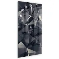 Tulup Wandklok - Abstracte achtergrond Glazen Klok Met Print - 30x60 cm - Zwart Wandklok Glas Met Motief - Witte handen - Rechthoekige Klok - Wandklok Glas Decoratie - Gekleurde Glazen Klok