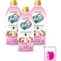 Dreft 3 x - Ultimate Care - Wasverzachter - Roze Bloem - Anti-Veroudering - 40 Wasbeurten - Bulkverpakking - Wasverzachter - Douchemop - Anti-aging