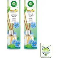 Air Wick 2 x - Geurstokjes - Frisse Ochtenddauw - Essentiële Oliën - 40 ml - Grootverpakking - Vaatwasstrips - Geurstokjes - Frisse Ochtenddauw - Natuurlijke Geur - Essentiële Oliën - Geurverspreiding