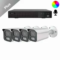 Dutch Security Systems 4x Beveiligingscamera set - Draadloos - Sony Bullet Plus AI-ISP Full Color 2K - Wit -