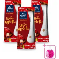 Glade 3 x - Houder Automatische Spray - Warme Appeltaart Limited Edition - 269 ml - Bulkverpakking - Warm apple pie geur - Douchemop - Automatische geur