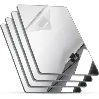 Luft Plakspiegel 20x30 - 4 stuks - Zelfklevende - Plakspiegels - Hollywood make up spiegel - Deur - Spiegel - Folie - Badkamer - Grote - Sticker - Pas - Wand - Spiegel