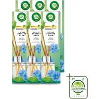 Air Wick 6 x - Geurstokjes - Frisse Ochtenddauw - Essentiële Oliën - 40 ml - Grootverpakking - Vaatwasstrips - Geurstokjes - Frisse Ochtenddauw - Natuurlijke Geur - Essentiële Oliën - Geurverspreiding