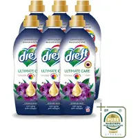 Dreft 6 x – Wasverzachter – Ultimate Care Intense Dark – 40 Wasbeurten - Wasstrips - Wasverzachter - Kleurbescherming - Collageen - Wasgoed Verzorgen - Anti-aging Was