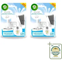 Air Wick 2 x Elektrische Geurverspreider - Starterkit - Pure Zachtheid van Katoen - 19ml - Wasstrips - Geurverspreider - Katoengeur - Frisse Geur - Elektrische Geurverspreider - Langdurige Geur