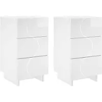 vidaXL Nachtkastje 2 st Hoogglans Wit 33,5 x 34,5 x 60 cm Bewerkt hout