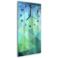 Tulup Wandklok - Abstracte achtergrond Moderne Wandklok Glas - 30x60 cm - Blauw Wandklok Glas Decoratie - Zwarte handen - Rechthoekige Klok - Glazen Wandklok Design - Klok Glas Met Opdruk