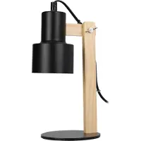 Koopmann H&S Decoratie | Tafellamp - SCANDI - 32 cm - Zwart - Modern design - Hout en metaal