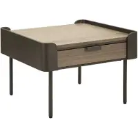 Mauro Ferretti Salontafel, massief hout, vuren, ijzer, 60x60x41 cm, grijs/bruin, , TORONTO