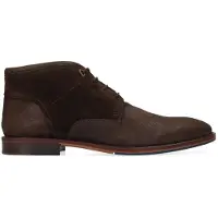 Manfield Bruine suède veterschoenen | Maat 40