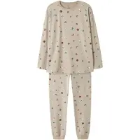Name it Nachtkledij taupe / donkergroen / rood / wit
