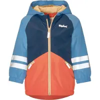Playshoes Regenjas voor kinderen, uni, gevoerd, marineblauw/oranje, maat 104
